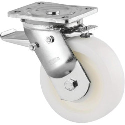 Roulette pivotante, chape et platine en acier mécano-soudé, zingué bleu TENTE 9682TOP250P63
