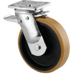 Roulette pivotante, chape et platine en acier mécano-soudé, zingué bleu TENTE 9682FTP200P63