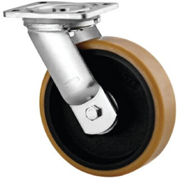 Roulette pivotante, chape et platine en acier mécano-soudé, zingué bleu TENTE 9680FTP200P63