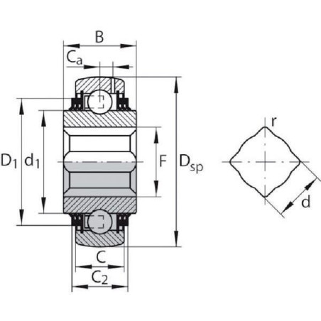 Roulement à billes TIMKEN W208PPB11
