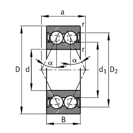 Roulement à billes oblique SKF 3208A2ZMT33