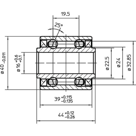 Roulement à billes NSK DAC1640442RSLCS16