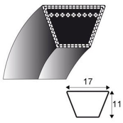 Courroie B99 - Trapézoïdale 17 mm x 2555 mm Courroie B37 pour Tracteur Tondeuse Autoportée